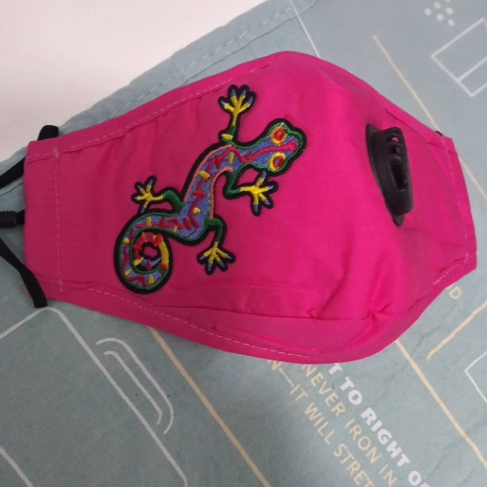 Bright pinkish mask